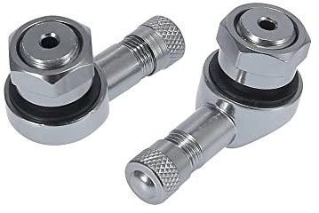 sourcing map 2stk.90 Grad Winkel Reifenventilverlängerung Ventiladapter Gummi & Aluminiumlegierung Vakuumventile für Motorrad Titan-Ton