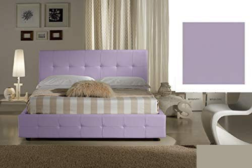 Dafne Italian Design Letto matrimoniale contenitore, similpelle lavabile, colore viola glicine - Dimensioni: Larghezza 176 x 220 x H 100 cm - per materasso 160 x 200. - 100% Made in Italy (SFI)