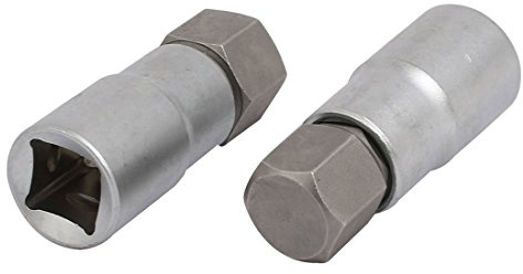 Aexit H17 tête hexagonale 1/2 pouce acier chrome-vanadium carré adaptateur douille 2pc 508W481