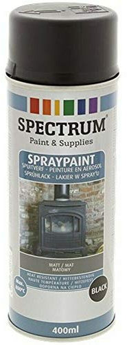 SPRAY BOMBE PEINTURE NOIR AEROSOL TOUT SUPPORT HAUTE TEMPERATURE POUR RADIATEUR CHEMINEE FOUR MAT