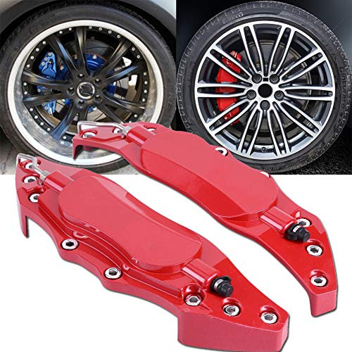 Qiilu 2pcs Car Aluminum Brake Caliper Protector Covers Rear Brake Caliper Cover Guard Protector Cover Universal for Wheel Hub 16in-17in Medium