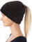 Hatstar Damen Beanie Mütze mit Zopfloch | Strickmütze für Pferdeschwanz | Ponytail Beanie gestrickte Mädchen Wintermütze | weich & warm (braun)