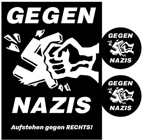 Racker-n-Roll GEGEN NAZIS 5 x Aufkleber + 5 x Button Pack