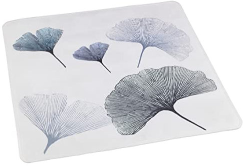 WENKO Duscheinlage Ginkgo - Antirutsch-Duschmatte mit Saugnäpfen, Kunststoff (TPR), 54 x 54 cm, Mehrfarbig