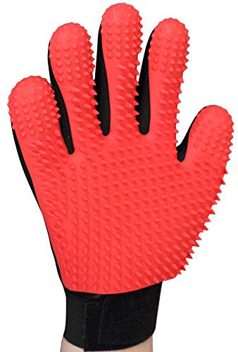 MUSMU Fellpflege-Handschuh für Haustiere, sanfte Enthaarungsbürste, effizienter Tierhaarentferner-Handschuh, verbessertes Fünf-Finger-Design, perfekt für Hunde und Katzen mit langem, kurzem Fell