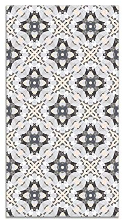 Panorama Vinylteppich - Modell Orientalische Modell Grau Fliesen - 80x150 cm - Verschiedene Größen - Deko Küche, Läufer und Outdoor