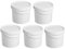 Cubo hermético con Tapa, Pack 5 Cubos de 5 LTS, Color Blanco, apilable, Cubos de plástico con Tapa, Envasar Alimentos (5, 5 litros)