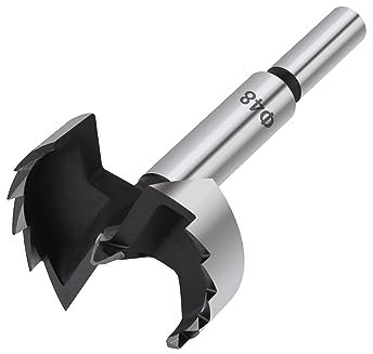Vearter Forstner Mèche en acier au carbone 48mm Travail du bois auto-centrant Set de scie cloche Outils de coupe du bois
