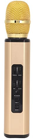 K6 Wireless Bluetooth Karaoke Microphone, Portable Handheld Karaoke Microphone Speaker Machine, 2000mAh Battery, Bluetooth Microphone For Birthday Home Party(gold)