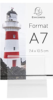Exacompta - 88558D - 1 Kartenhalter/Menü Clip Größe S (Breite 50 mm) - für DIN A7 - aus PMMA (Acryl) hochtransparent - zum Aufstellen auf Tisch, Schreibtisch oder Regal - Farbe Kristall