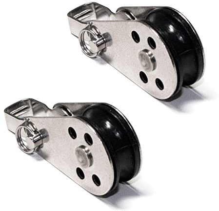 PRIOstahl Seilrolle Umlenkrollen Blockseilrollen Nylonrolle Rollen Flaschenzug Lastrollen x 2 Stück 25 mm für Seile: Ø 6,5 mm Drahtseil Seilwinde Fitness Boot Tragkraft: 350 Kg aus Edelstahl V2A