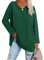 Famulily Women's Plus Size Long Sleeve Tee Shirt Soft Cotton T Shirts Ladies V Neck Tunic Tops Green XXL