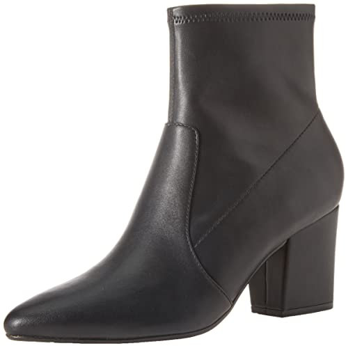 Amazon Essentials Stivali Aderenti Elasticizzati con Tacco Donna, Nero, 41.5 EU Larga