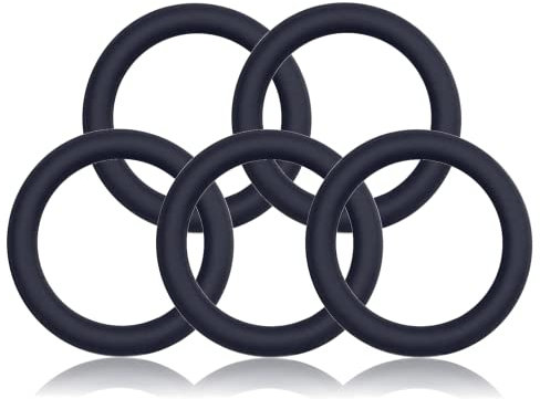 Ganzoo O-Ring Metall für Hunde-Leine, 20mm Innen-Durchmesser, 5 Stück, Zinkring mit Silikon-Beschichtung, Nicht rostend, Rund-Ringe für Paracord 550 Halsband, Handtasche, Metallring, Farbe Navyblue