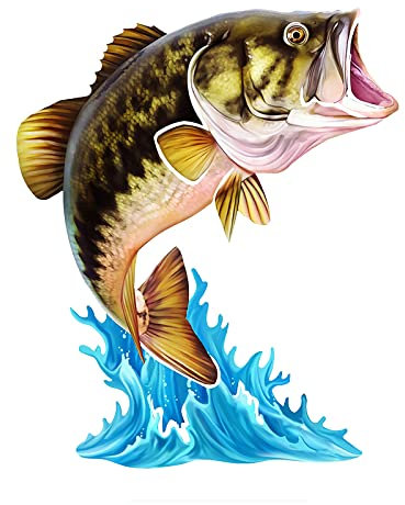 Dawasaru Cool Jumping Northern Hecht Zander Fisch Auto Aufkleber Wasserdicht Decal Truck Motorrad Auto Zubehör PVC, 15cm * 13cm