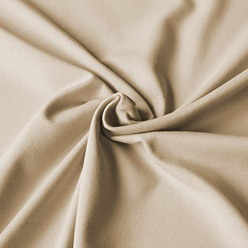 Jersey Stoff Uni - Hochwertiger Baumwolljersey - Meterware, 220g/m², Öko-Tex Standard 100 - Jerseystoffe ab 25 cm Länge Farbe Sand