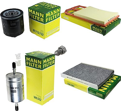 EISENFELS Filter Set Inspektionspaket erstellt mit MANN-FILTER Ölfilter W 712/52, Luftfilter C 4287/2, Kraftstofffilter WK 512, Innenraumfilter CUK 2862, Verschlussschraube