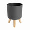 Hausdec Pots de fleurs modernes avec pieds en bois pour chambre à coucher, salon, pot de fleurs en pot à poser au sol pour la maison ou le jardin -1