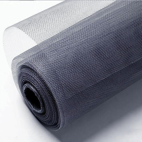 Fliegengitter Fiberglas Meterware 1x25m Schneidbar Ersatznetz aus hochwertigem für Türen und Fenster grau