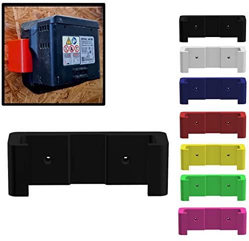 R-Satz Shop Wandhalterung passend für STIHL Akku - Halterung für die Modelle AK10, AK20, AK30 - Akkuhalter Wand (Schwarz)