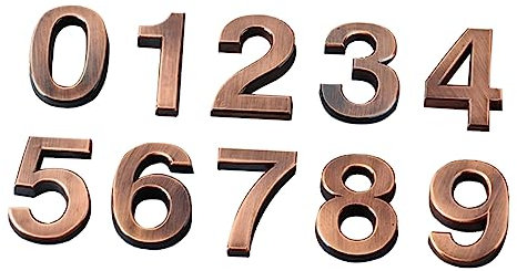 Housoutil 10stücke Haus Nummer Schild Türschild Figur Bronze Zimmer Tor Nummer Hausnummer Zeichen Modernes Design Innenbereich Geeignet