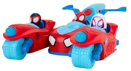 Spidey and His Amazing Friends Marvel Spidey Team Split Racer – Véhicule 3 en 1 de 21,6 cm avec fléchettes, Effets sonores et Phrases