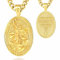 INFUSEU Erzengel Michael Anhänger, 925 Sterling Silber 18K Gold Kette Heidnische Medaille Schutzpatron Anhänger Christlicher Religiöser Engelsglaube Schutz Amulett Geschenke für Männer Frauen