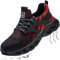 Zapatillas de Seguridad con Punta de Acero Hombre Mujer Zapatos de Trabajo Transpirable Antideslizante Ligeras Zapatillas Deportivas Botas de Seguridad Negro Rojo 39 EU