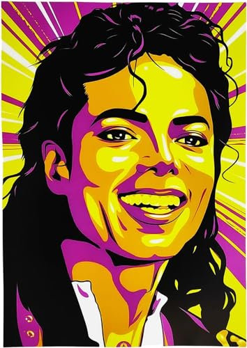 KUSTOM ART Bild Serie Große Figuren der Musik Michael Jackson, Druck auf Holz, 30 x 21 cm.