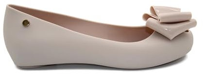 Womens Ladies Flat Peeptoe Casual Office Jelly Bow Slip ON Shoes Ballerina Pumps (Nude, UK Footwear Size System, Adult, Women, Numeric, Medium, 6)