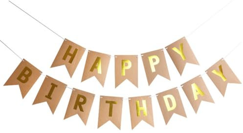 RDNKVB Happy Birthday Girlande Banner Geburtstag Vintage Dekoration Geburtstagsdekoration Geburtstagsparty Dekoration Babyparty