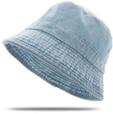 YAMEE Fischerhut Unisex Denim Packable,Bucket Hat Damen Atmungsaktiver Sommer, Sonnenhut Anglerhut für Männer Damen, Strandhüte Damen Fischerhüte mit UV-Schutz