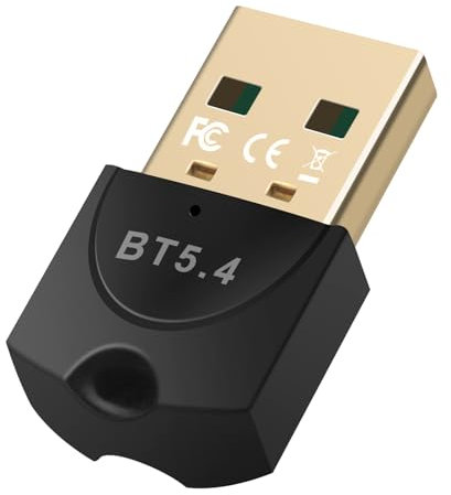 Upgrade Bluetooth Adapter 5.4, USB Bluetooth Dongle für PC, Bluetooth Stick für Maus, Tastatur, Kopfhörer, Handy, Tablet, Controller,unterstützt Windows 11/10/8.1/7