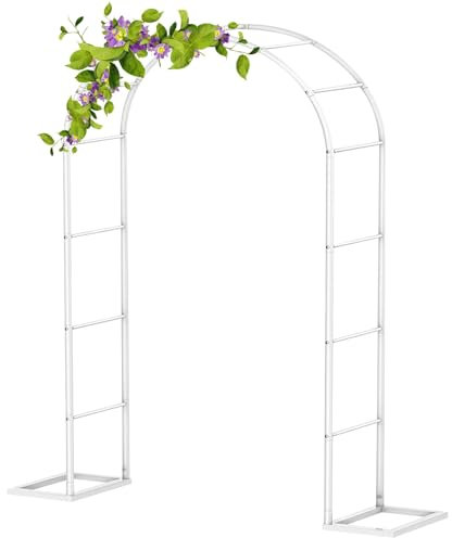 Pergolato Da Giardino Bianco Arco Con Struttura In Ferro - Arco Di Supporto Da Giardino In Metallo Traliccio Per Carichi Pesanti Archi Piante Rampicanti Arco E Pergolato Rose Junvstor, Arco Matrimoni(