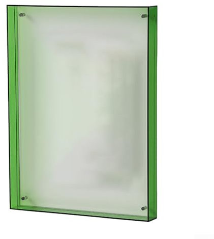 Acryl-Bilderrahmen, transparent, rahmenlos, Desktop-Fotoblock, 10,9 x 14 cm, moderne Wandmontage, Acryl-Bilderrahmen, hängende Wanddekoration (grün)