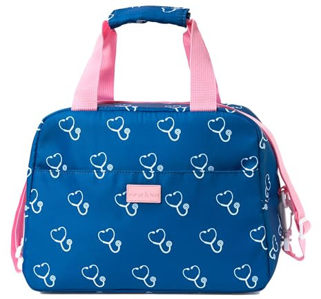 Nurse is Love Bolsa Termica Porta Alimentos con Patrones de Enfermera, Bolsa Comida Trabajo, Nevera Portatil, Loncheras de Trabajo con Divisiones ajusta con Tartera, Fiambreras para Enfermeras