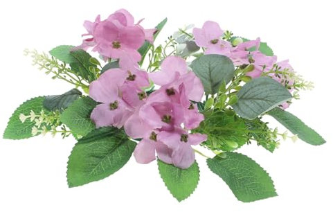 Levemolo Künstlicher Eukalyptus Blumenkranz mit Kerzenringen aus Plastik und Stoff Multifunktionale Tischdekoration für Hochzeit und Stilvolle Wohnraumgestaltung Violette Akzentfarbe