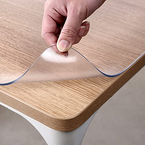 Schreibtischunterlage aus mattiertem PVC, für Nachttisch, TV-Schrank, 2,0 mm dick, transparente Tischabdeckung, 90 x 140 cm
