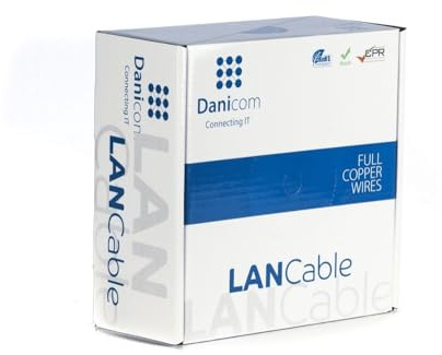 Danicom Rouleau câble rigide extérieur noir CAT6A FTP PE (Fca) - 100m
