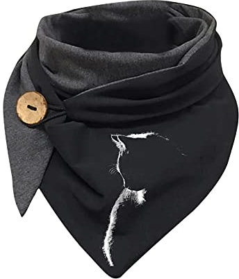 NNGOTD Dreiecksschal Damen Strickschal Wärmende Dreieckstuch Schal Musselin mit Knopf Soft Knitwear Schal Halstuch Herbst Winter Trachtenmode Geschenk für Frauen Weihnachten Kaschmir Schal Frauen