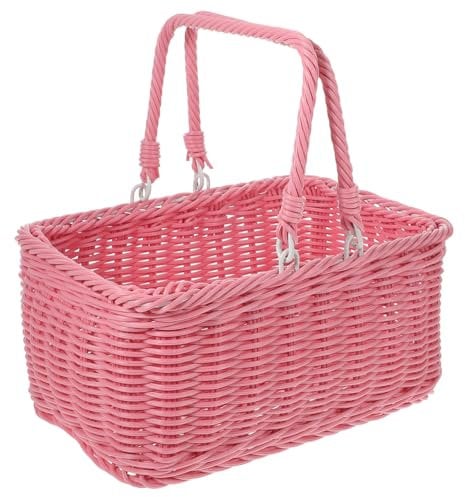 Warmhm Picknickkorb Ostern, Leerer Korb Aufbewahrungskorb, NatüRlich Gewebte Ostereier Und SüßIgkeiten Pp-Korb FüR Picknick Camping Geschenkverpackung Ostern FrüHlingsdekoration