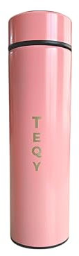 TEQY Botella Térmica Termo Acero Inoxidable 500ml con Pantalla LED de Temperatura, Rosa