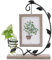 JTgugu 10x15cm Cadre Photo en Bois avec Vase et Support en Métal – Cadre Photo à Double Verre Personnalisé Vintage – Cadeau Photo en Bois pour Noël Mariage Famille – Cadeau pour Maman Grand-mère