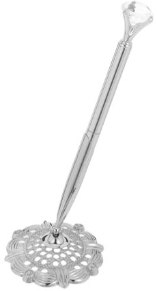 STOBOK Gegenstift Kit Kugelschreiber Visitenkarte Zum Ausdrucken Tischschreiber Kugelschreiber Gästebuch Empfangsthekenstift Plattenlineal Kopfhörer Geldbörse Silver Metall