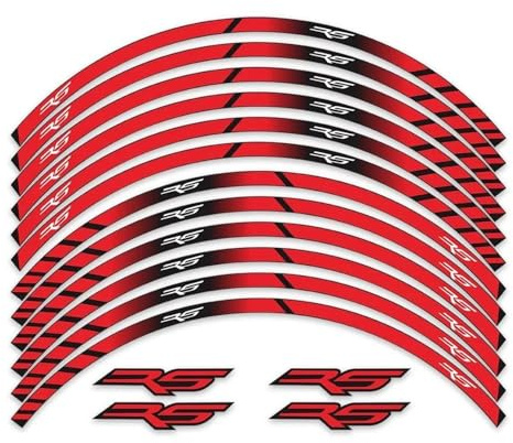 SNWDBH Adesivo Riflettente Ruota Moto per Aprilia RS 125 50 250 RS125 RS50 RS250 Decalcomania per Mozzo Cerchio Decalcomanie Adesivi Nastro A Strisce Adesivo Ruota Impermeabile(Colore 3)