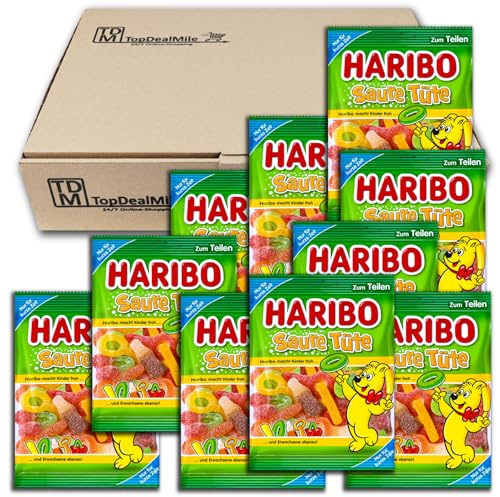 TopDealMile- Vorratspack für Haribo Saure Tüte 10 x 175g Saures Fruchtgummi