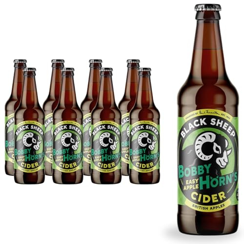 Black Sheep Bobby Horn’s Apple Cider 8 x 500ml Bottles - 4.7% ABV | Sparkling British Apple Cider with Juicy Apple Flavour | Sweet & Fresh Fruit Notes | Crisp, Refreshing Finish | Brewed in the UK