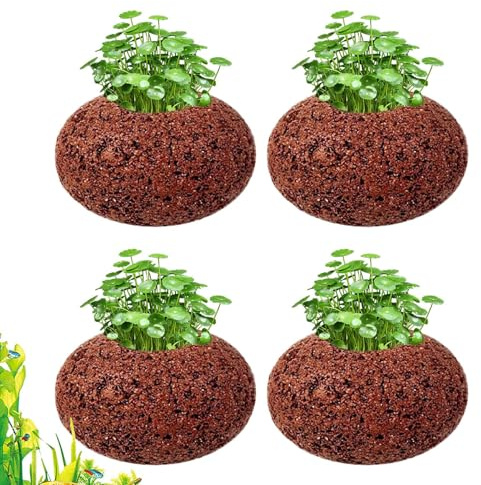 Arroopu 4Pcs Aquatic Water Plant Fixed Rings, 25mm Aquarium Plant Weights, Water Plants Cultivation Fixed Ring Plants Pot For Fish Tank Accessories