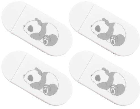 DOITOOL Webcam Abdeckungen Schutz vor Spionage aus ABS 4 Stück mit Panda Muster Privacy Kameraabdeckung Einfache Bedienung Weiß für Laptop und Tablette
