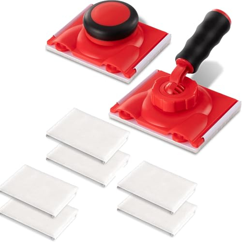 Cretosou 2 Farbkantenschneider Paint Edger mit 6 Ersatz-Farbpads (8, rot) | Kantenstreicher Streichen Farbkanten Werkzeug mit 6 Ersatz-Farbpads